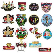 Oeteldonk Patches Frog Carnival For Netherland Apparel Iron On Patches For Clothing Funny Kid Stripes Embroidered Badges DIY 2024 - buy cheap
