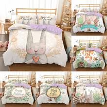 ZEIMON Cartoon 3D Printing Easter Rabbit Bedding Sets For Kids Gift Polyester Duvet Cover 2/3pcs Bedclothes For Home Decor 2024 - buy cheap