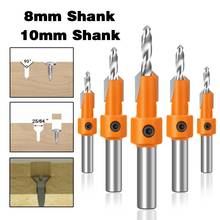 1Pcs 8/10mm Shank HSS Woodworking Countersink Router Bit Set Screw For Wood Milling Cutter Metal Alloy Drill Bit +Wrench 2024 - купить недорого