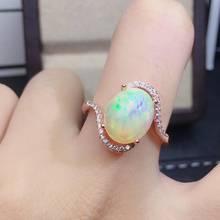 Elegant Gift for Your Loved Girl New Luxury 100% Real Natural Opal Rings 925 Sterling Silver Fine Jewelry For Men or For Woman 2024 - buy cheap