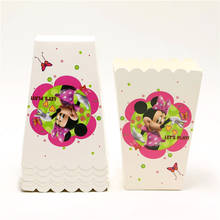 12/24/36/48 pcs Disney Minnie Mouse Popcorn Boxes Birthday Party Wedding Baby Shower Party Decorations Kids Candy Box Supplies 2024 - buy cheap