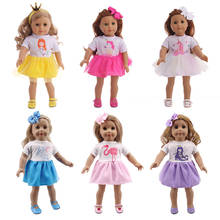 Doll Unicorn Clothes Mermaid Dresses+Hair Accessories For 18 Inch American&43 Cm Born Baby Generation Girl's Russian DIY Toy 2024 - buy cheap