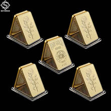 5PCS United Arab Emirates National Emblem Rose Pattern Replica Gold Bar 1 Oz 9999 Eagles Coin Collection Gifts 2024 - buy cheap