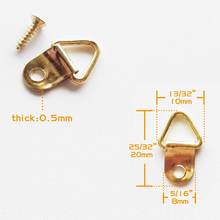 100pcs Mini Golden Triangle D-Ring Picture Oil Painting Mirror Photo Frame Hook Hanger 10x20mm with Screws Furniture Accessories 2024 - buy cheap