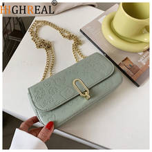 HIGHREAL  Fashion Simple Small Square Bag Women's Designer Handbag  High-quality PU Leather Chain Mobile Phone Shoulder Bag 2024 - buy cheap