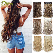 DIFEI 24" Natural Synthetic Long Wavy Hairpiece 5 Clip In Hair Extensions High Temperature Fiber Fake Hair Extensions for Women 2024 - buy cheap