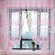 Sweet Chic Room Floral Pattern Voile Window Sheer Voile Panel Drapes Curtains For Living Room Decor 2024 - buy cheap
