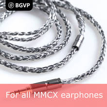 BGVP 8 core 6N 400 core OCC single crystal copper Silver 2.5mm 3.5mm 4.5mm plated HIFI earphones upgrade MMCX cable for phone 2024 - buy cheap