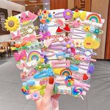 14PCS/Set New Girls Cute Colorful Cartoon Flower Hairpins Kids Sweet Hair Clips Barrettes Headband Fashion Hair Accessories 2024 - buy cheap