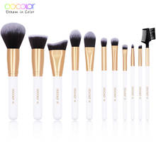 Docolor 11Pcs White Makeup Brushes Set Foundation Powder Contour Blushes Make up brush Synthetic hair Special price for 11.29 2024 - buy cheap