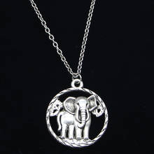 New Fashion Necklace 28mm circle elephant Pendants Short Long Women Men Colar Gift Jewelry Choker 2024 - buy cheap