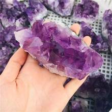 MOKAGY 100g-130g Natural Raw Amethyst Quartz Purple Crystal Cluster Healing Stones Specimen Home Decoration Crafts Ornament 1pc 2024 - buy cheap