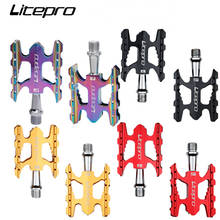 Litepro Bike Pedals Flat Pedalier Platform Folding Bicycle Footrest BMX Foot Hold Cycling Pedalen Bearings Aluminum Alloy 2024 - buy cheap