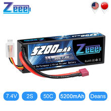 Zeee 5200mAh RC Lipo Battery 7.4V 50C 2S RC Battery with Deans Plug for RC Evader Boat Car Truck Truggy Buggy Tank Helicopter 2024 - купить недорого