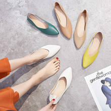 Sapatos femininos casuais de couro, novo sapato de trabalho com sola plana de couro macio, ponta fina, sólida, verão, 2019 2024 - compre barato