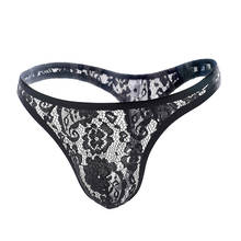 Men's underwear Sexy Male Brief Soft Sheer Lace Briefs Sexy Sissy Pouch Underpants Low Waist See Through Panties Floral Pattern 2024 - buy cheap