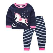 New Children Cotton Pajamas Set Boys Casual Home Clothing Suit Girls Cartoon Sleepwear Baby Kids Long Sleeve Pyjamas Nightwear 2024 - buy cheap