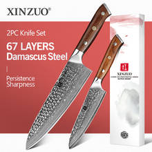 XINZUO 2PCS Knife Set with Ironwood Handle VG10 Damascus Steel Blade Utility Chef‘s ’Knives Cooking Tools Kitchen Cutter Sets 2024 - buy cheap