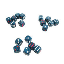 Blue Dice Table Games D6 High-quality Plastic Product New 50/100/200 PCS Acrylic Dice 16mm Round Corner Marble effect Dice Set 2024 - buy cheap