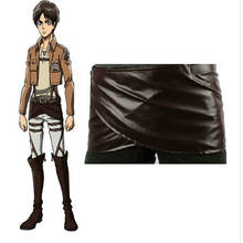 Attack on Titan Cosplay Costume Japanese Anime Shingeki no Kyojin Chocolate Leather Skirt Apron Linking Tape Adjustable Waist 2024 - buy cheap