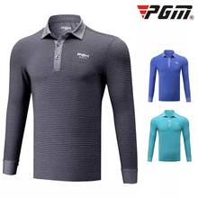 Pgm Mens Striped Golf Shirts Spring Autumn Long Sleeve Casual T shirt Male Turn Down Colar Muscle Training Clothing D0487 2024 - buy cheap
