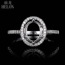 HELON-anillo ovalado de oro blanco de 14K de 9x7mm, joyería fina de diamante Natural de 0,5 CT, anillo de diamantes de boda de compromiso semimontura, regalo 2024 - compra barato