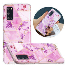 Stylish Shiny Floral Marble Design Case For Samsung Galaxy S7 Edge S8 S9 S10 S20 Plus S21 Ultra A12 A32 A42 A52 A72 5G Cover 2024 - купить недорого