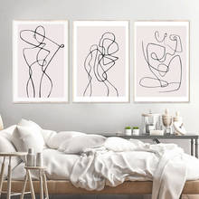 Póster de moda de Arte de línea, pintura en lienzo minimalista de baile abstracto, imagen de pared impresa de arte moderno para sala de estar, decoración del hogar 2024 - compra barato