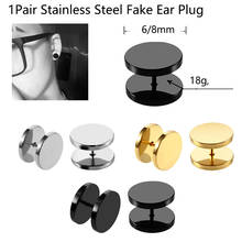 2PCS 18g Fake Ear Plugs Fake Piercing Stainless Steel Cheater Faux Flesh Tunnel Gauge Tapers Stretcher Earring Body Jewelry 2024 - buy cheap