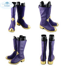 Céu crianças de luz roxo cosplay sapatos botas halloween carnaval cosplay acessórios de traje 2024 - compre barato