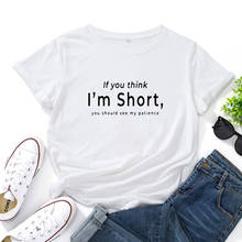 Camiseta de algodón para mujer, camisa de manga corta con cuello redondo, letras blancas y negras, personalizada 2024 - compra barato