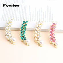 Pomlee Korean Fashion Crystal Colorful Wheat Ear Brooch Women Simple 4 Colors Choose Wedding Party Suit Jewelry Friendship Gifts 2024 - buy cheap
