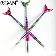 BQAN 5/7/9/11mm Mermaid Gradient Pen Nail Art Brush Liner Line Stripe Fish Flower Painting Drawing Manicure Nails Tools 2024 - buy cheap