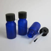 360 x 10ml Frost Blue Glass Bottle,10cc Glass Nail Polish Bottle,1/3OZ Glass Oil Bottle With Brush Cap 2024 - buy cheap