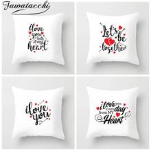 Fuwatacchi Valentine's Day Cushion Cover Love Kiss Soft Throw Pillow Cover Decorative Pillowcase for Sofa Chair Pillow Case 2020 2024 - buy cheap