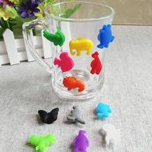 12PCS/ Set Party Dedicated Animal Suction Cup Wine Glass Silicone Label Silicone Wine Glasses Recognizer Marker Tea Holder 2024 - buy cheap