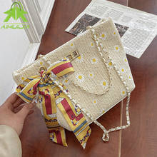 Модная соломенная лента, дизайнерские женские сумки на плечо, богемная сумка-мессенджер Daisy, новинка 2021, пляжная сумка, женская сумка-тоут высокой емкости 2024 - купить недорого