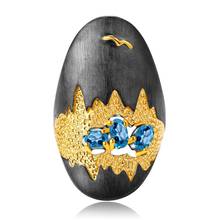 Женские кольца GEM'S BALLET из стерлингового серебра 925 пробы, кольцо с драгоценными камнями и голубым топазом, 0,80 карат 2024 - купить недорого
