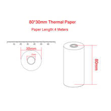 Rollo de papel de recibo térmico, 80x30MM, para impresora térmica POS móvil, 5 uds. 2024 - compra barato