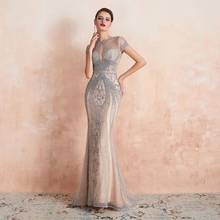 Luxury Sleeveless Full Diamond O Neck Sexy Evening Dress 2020 Beading Formal Party Gowns 2024 - buy cheap