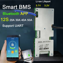 Smart 12S 60A Lifepo4 литий-ионная литий-железо-Плата защиты батареи W баланса BMS Bluetooth APP Программное обеспечение монитор 40A 30A 20A 3,2 V 2024 - купить недорого