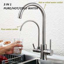 Hot Sale Stainless Steel 304 Clean Water Direct Drinking Water Faucet for Kitchen Sink Purified Water and Hot Cold Water Taps 2024 - buy cheap