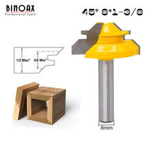 8mm Shank Lock Miter Glue Joint Router Bit 45 Degree Woodwork Cutter Set 2024 - buy cheap