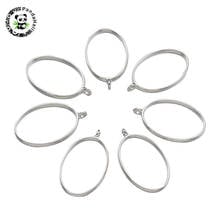 Pandahall 10 pcs Oval Rack Chapeamento Liga Abrir Voltar Moldura Pingentes para Jóias DIY Apreciação 39x23.8x3.5mm Hole: 2.8 milímetros 3 Cores 2024 - compre barato