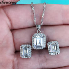 choucong Pendant Earring Jewelry set 925 Sterling Silver AAAAA cz Statement Wedding Necklaces Earrings for women Bridal jewelry 2024 - buy cheap
