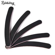 1pc Nail File Black Crescent Double Side 100/180 Sanding Buffer Block for UV Gel Nail Polish Pedicure Manicure Beauty Tools 2024 - buy cheap