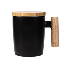 Alça de madeira cerâmica copo de café copo caneca copo de escritório conjunto de presente logotipo personalizado 2024 - compre barato