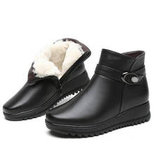 Zxryxgs-botas de lã para inverno, calçados femininos confortáveis de cano curto e casual, couro de vaca, quente 2024 - compre barato