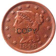 US Coins 1846 Braided Hair Large Cents 100% Copper Coins 2024 - buy cheap