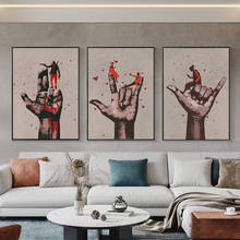 Dança na ponta dos dedos abstracto personagem arte da pintura em tela posters e cópias da parede imagem para sala de estar decoração cuadros 2024 - compre barato